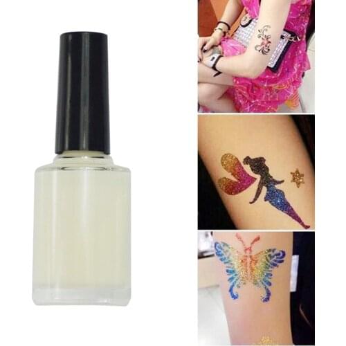 1pc 10ml White Glue Fashion Painted One-time Tattoo Glue Glitter Tools Tattoo White Diamond Colorful Suit Tattoo Hot Glue S H6B1