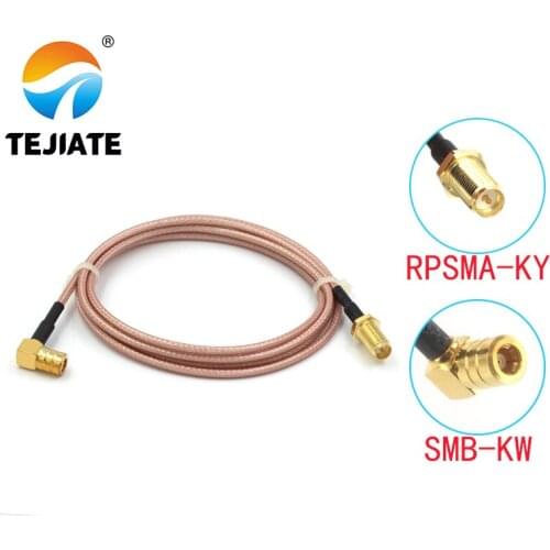 1PCS TEJIATE Adapter Cable SMB To RPSMA Type SMB-KW Convert RPSMA-KY 8-90CM 1M 1.5M 2M Length Connector RG316 Wire