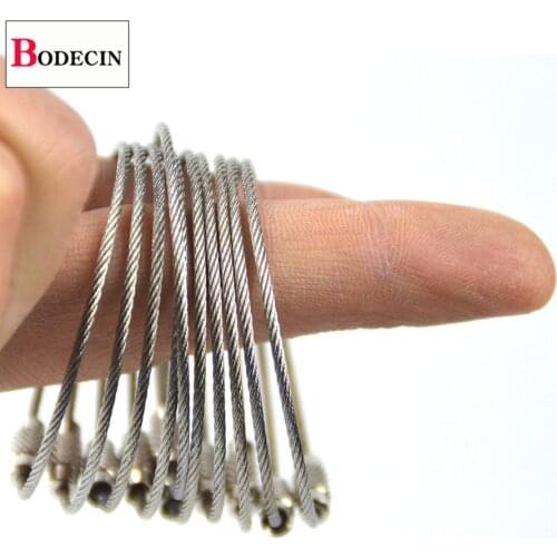 10PCS 15CM Outdoor Tools EDC Tactical Gear For Camping Tools Multi Keychain Kit Stainless Steel Wire Rope Key Ring Tourism Chain