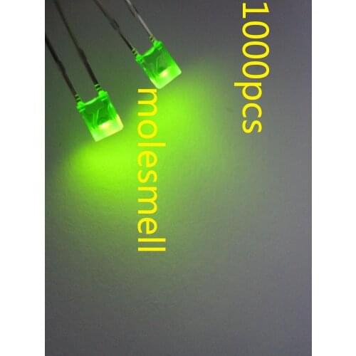 1000pcs 2X3X4mm diffused green LED Lamps green lens led lamp light-emitting diode