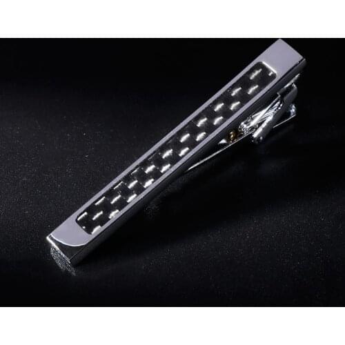 2 Pcs/Set Tie Clip Men Ties Carbon Fiber Exquisite Classic Fashion Jewelry Charms Businessman Necktie Fitting Pins Clasp Shirt