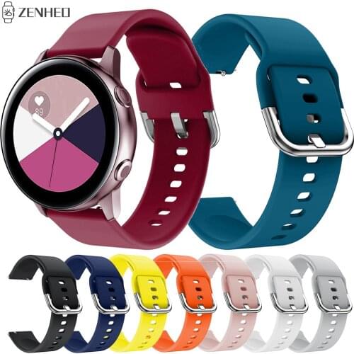 20mm Silicone Strap For Samsung Galaxy Watch Active/Active 2 40mm 44mm Replacement Watch Band For Huami Amazfit Bip/GTS Bracelet