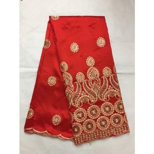 African George Fabric High Quality Sequins Nigerian George Lace Fabric,Red African Swiss Lace Fabric For Nigerian Wedding Party