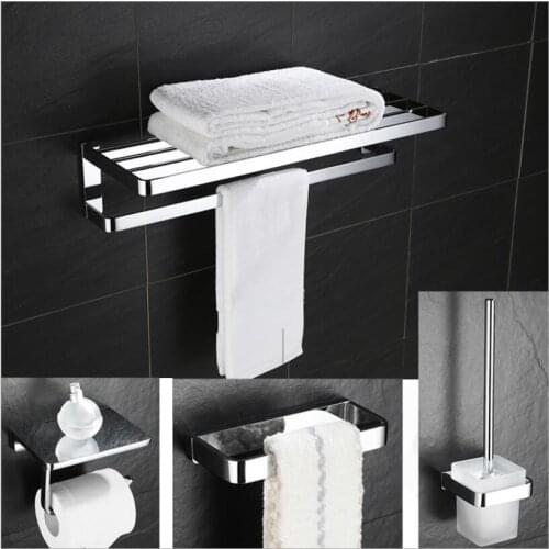 Bathroom Accessories chrome finish Bathroom towel rack Robe hook,Paper Holder,Towel Bar,Soap dish corner shelf