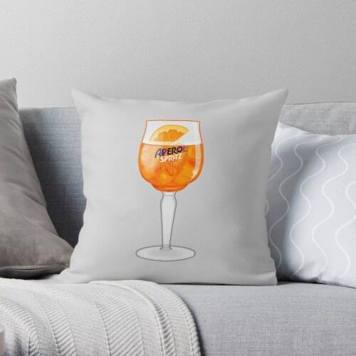 Aperol Spritz in a Glass Throw Pillow Cushion Cover Polyester throw pillows case on sofa home living room car seat decor 45x45cm
