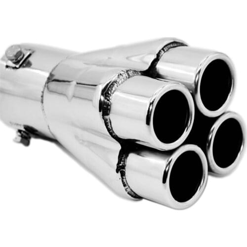57mm Car Exhaust Pipe Muffler Tail Tip Silencer Stainless Steel 155mm Silver
