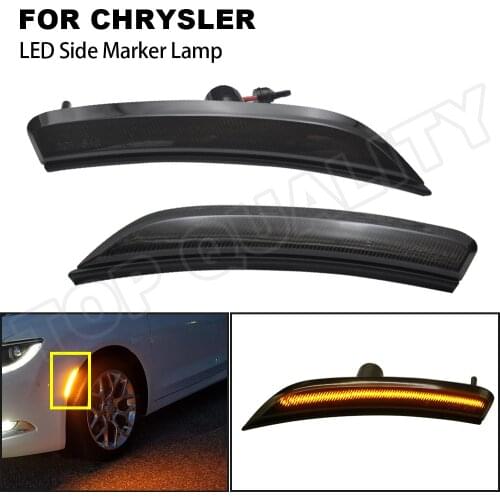 2PCS 12V Smoked Front LED Side Marker Light For Chrysler 200 2015 2016 2017 68206449AA Car Styling 3W Amber Side Marker Lamps