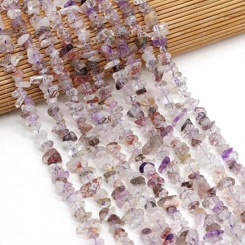 3-6mm Natural Stone Beads Irregural Shape Gravel Stone Loose Beads for Making Jewelry Necklace Bracelet Accessories Length 40cm