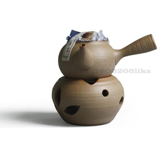 Tea Pot Alcohol Stove Set Ceramics Tea Pot Warmer Small Tea Furnace Non-slip Anti-scald Ceramics Stove Kit Samovar