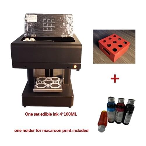 20*20cm tray Digital automatic Coffee printer Cake Macaroon Food printer 4*100ml ink and Macaroon holder included