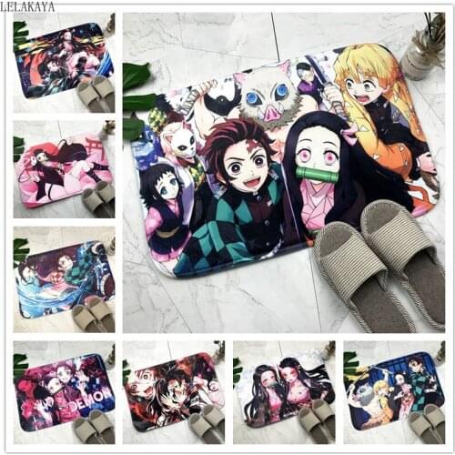 Demon Slayer: Kimetsu no Yaiba Tomioka Giyuu Anime Soft Rugs Pad Living Room Bedroom Non-slip Carpet Floor Doormat Entrance Mat