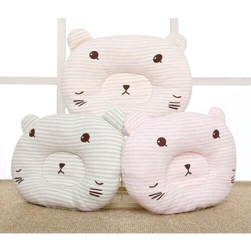 Baby cotton pillow cotton cartoon bear pillow for babies soft cotton pillow to prevent migrate