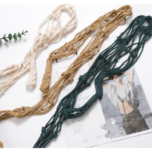 Cotton Rope Woven Magazine Rack Bohemian Hanging Pocket Holder For Books Newspapers Notebook Toilet Paper Home Storage