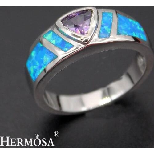 Hermosa Grace Mystic Fire Australia Opal Ring Size 7 8 Fashion Women Rings R1033 Charm Lady Jewelry