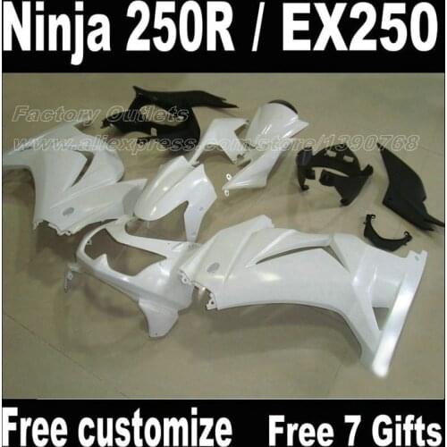 Lowest price Fairing kit for Kawasaki Ninja 250R EX250 2008 - 2014 ABS black white Fairings set 08 - 13 14 ZX250R F85V