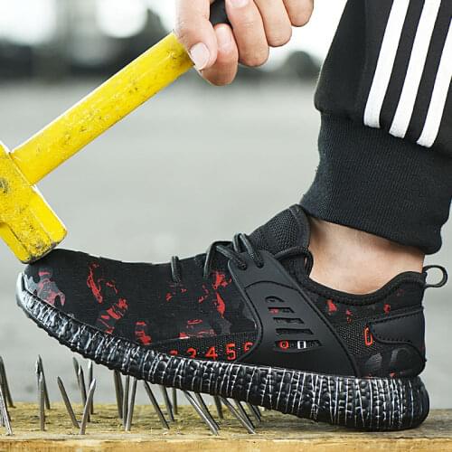 Lightweight Steel Toe Safety Shoes Men Anti-puncture Safety Boots Smash-proof Working Shoes Women Men Non-slip Sneakers for Men