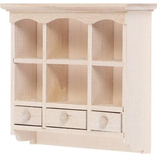 New 1/12 Miniature Closet Hanging Cabinet Shelf Model Dollhouse Furniture Decor