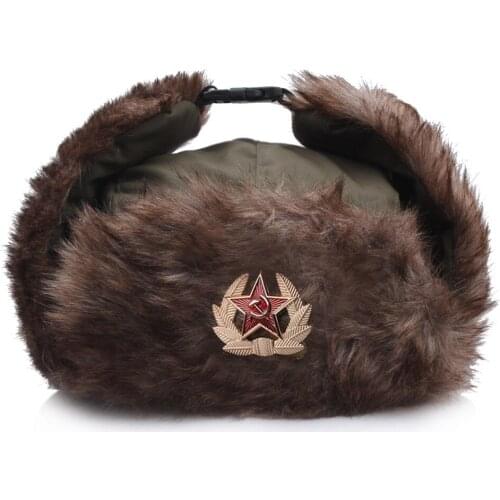 Fashion Russion Winter Hat Soviet CCCP Badge Lei Feng cap windproof ear-protection cap for men and women outdoor cycling Gorras