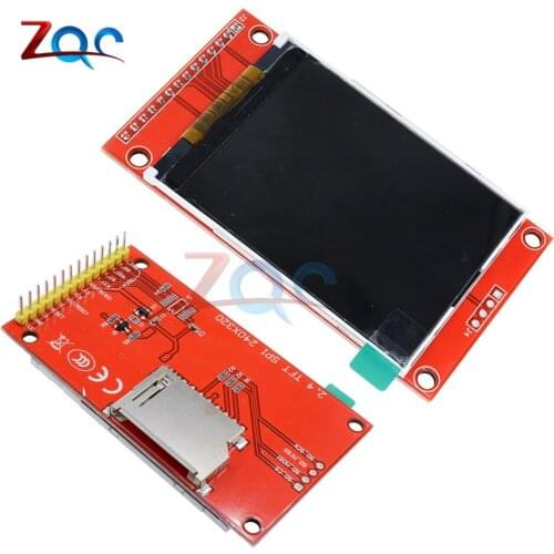 2.4" 2.4 inch 240x320 SPI TFT LCD Serial Port Module + 5V/3.3V PBC Adapter Micro SD ILI9341 White LED