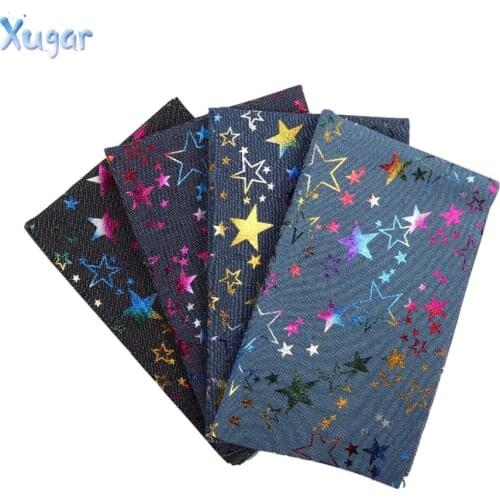 40CM*50CM Soft Denim Fabric Wash Cotton Feather Leaves DIY Baby Clothes Sewing Quilt Fabric Handmade DIY Bags Deraction Material