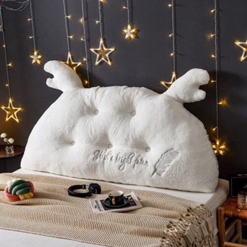 New High-grade Luxury Cartoon Soild Color bed cushion double sofa Tatami Bed Pillows soft Removable Bed pillow For Sleeping