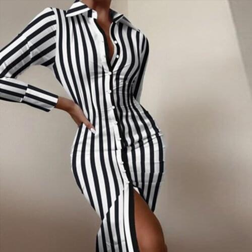 Autumn Womens Long-sleeved Midi Dress Fashion Print Shirt Dress Elegant Ladies Stitch Long Shirt Dress Irregular Party Dresses