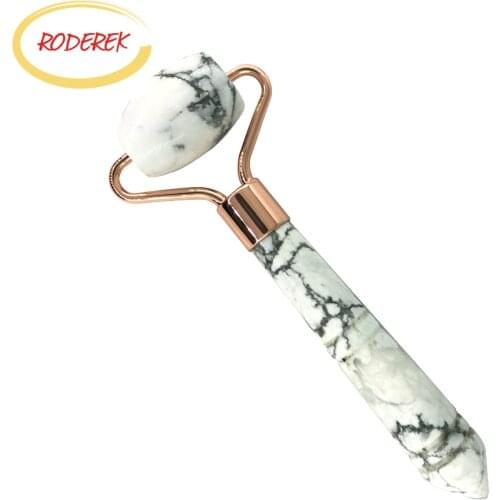 Nature White Turquoise Roller, Massage Tool for Face, Neck, Eye, Anti Wrinkle and Aging Scraper, Promotional Absorption Massager