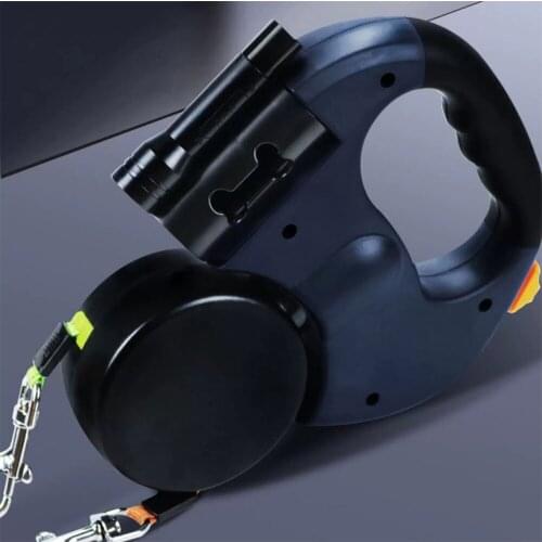 Pet Dogs 2 Leash Leads Retractable Automatic Retractable Dog Pet Dog Double Lead Leash 360 Degree Rotation With Pet Supplies