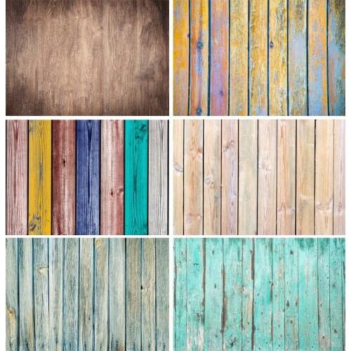 SHENGYONGBAO Wood Floor Texture Photography Backdrops Props Vintage Newborn Baby Portrait Photo Studio Background 21318WQ-14