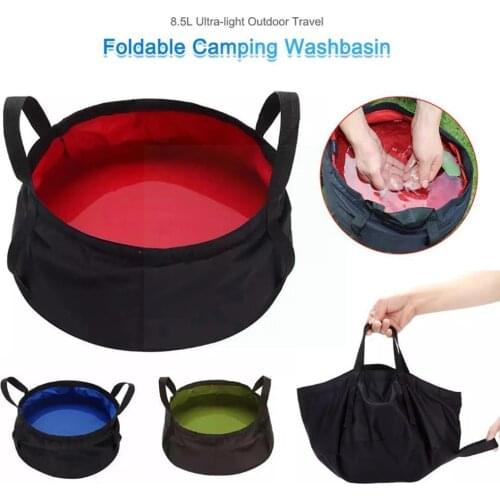 Ultra-Light Portable Outdoor Travel Foldable Camping Bag Washing Sink Washbasin Basin Water Bucket Portable E9J9