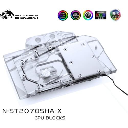 BYKSKI Water Block for Zotac RTX2070super-8GD6 HA/MINI OC A-RGB/RGB Full Cover Copper Radiator Block Graphic Card Radiator