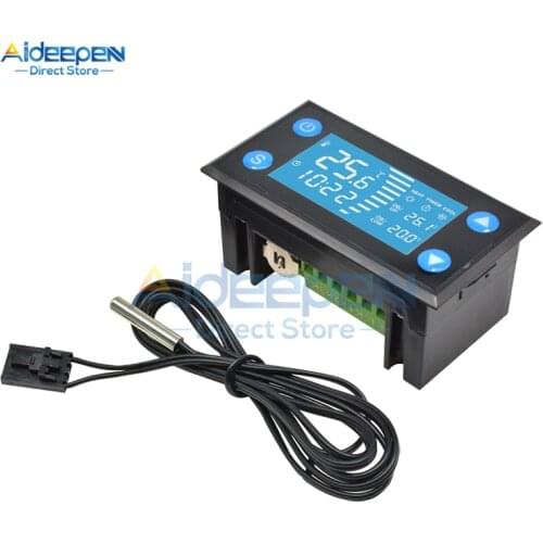 W1213 AC 110 -220V Digital Temperature Controller LCD Smart Thermostat Timer Sensor Probe Cool Heat Mode for Incubator Aquarium