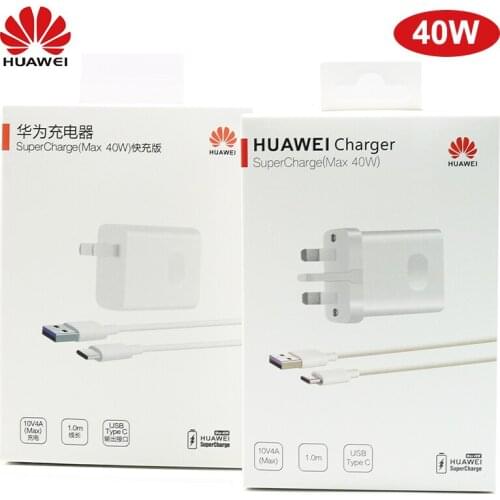 Huawei Charger 40W Original 10V4A Supercharge EU Charge adapter 5A USB type c cable for nova 5 5t 5 pro mate 30 pro p20 p30 pro