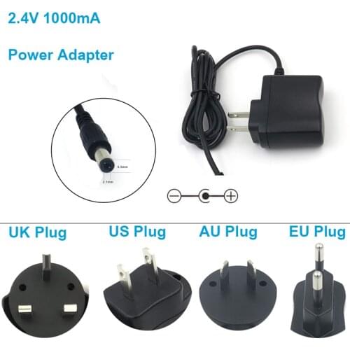 1PCS AC 100V-240V DC 2.4V 1A 1000mA Converter Adapter Power Supply Universal Charger US/EU/UK/AU Plug DC 5.5*2.5mm Fast Shipping