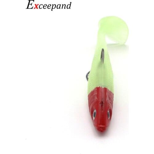 1 PC Exceepand 20g 10cm Fish Bait Lifelike Glow Soft Plastic Artificial Fishing Lure with Treble Hook 8# Saltwater Lure Set
