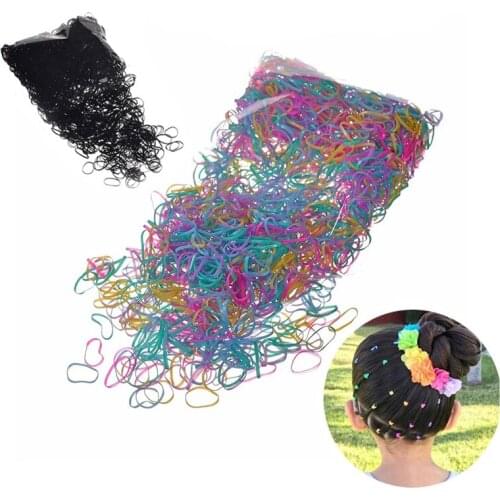 2000pcs/set Disposable Mini Small Clear Rubber Hair Elastic Braids Plaits Braiding Band for Children