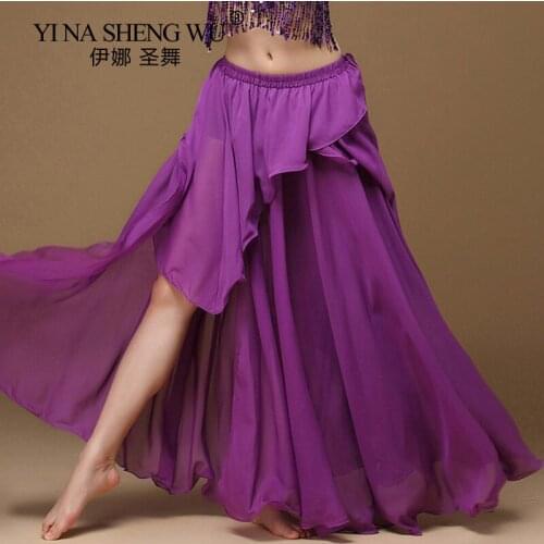 3 Layers Big Long Skirt Sexy Dress For Women India Practice Skirt 8 Colors Performance Clothes High Split Skirt Dance Clothes