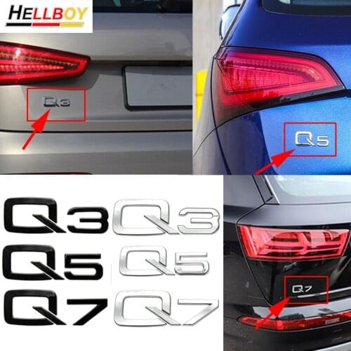 3D Car Body Emblem Sticker For Audi Q3 Q5 Q7 Logo Car Styling Letter Badge Rear Bumber Trunk Decoration Decal AUTO Accessories