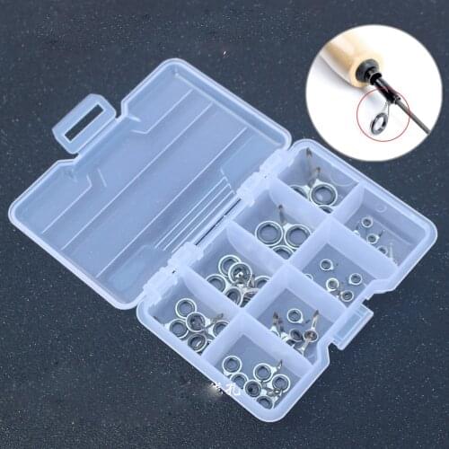 42/70pcs Fishing Rod Guides Eye Ring Rod Repair Kit Micro Fishing Guide Rings Repairing Rod Tips Carp Fishing Accessories