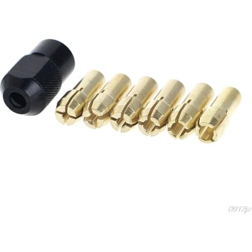 7pcs/lot dremel Brass Collet 1.0/1.6/2.0/2.4/3.0/3.2 +dremel check M8*0.75 Fits Dremel Rotary Tools dremel accessories #319