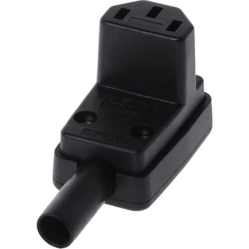 90 Degree Angled IEC 320 C13 Female Plug AC 10A 250V Power Cord Cable Connector
