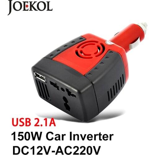Car Inverter Power Supply 150w DC 12V to AC 220V 50Hz Converter Transformer Laptop Notebook Phone Charger Universal USB 2.1A
