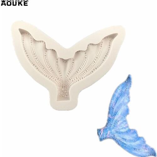 Big Fishtail Fondant Cake Silicone Mold Chocolate Candy Molds Cookies Pastry Biscuits Mould DIY Decoration Baking Tools Aouke