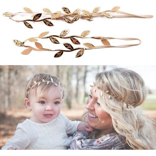Unisex Head Chain 1 Pair Women + Kid Girl Leaves Head Chain Jewelry Headband Head Piece Hair Decor Elastic Rope Adjustable