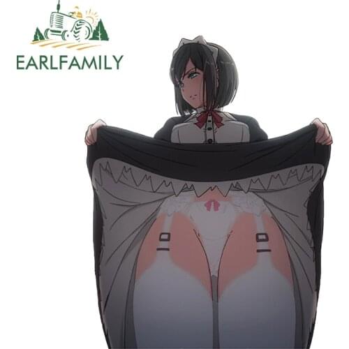 EARLFAMILY 13cm x 10.2cm For Anime Maid Funny Car Stickers Creativite Bumper Motorcycle Decal Waterproof Scratch-Proof Decor
