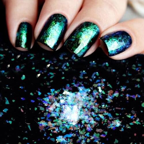 Chameleon Nail Art Glitter Blue Iridescent Irregular Nail Sequins Flakes Pigment Acrylic Manicuring Polish Decoration Tool