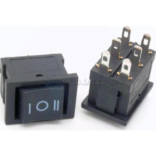 10PCS Push Button Switch 15mmx21mm 6PIN 6A 250V 10A 125V ON/OFF/ON Rocker Switch 15X21mm