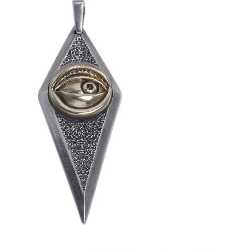 Eye of God Pendant 925 Sterling silver fine Jewelry Men Women Punk Eye of Devil Necklace Pendant
