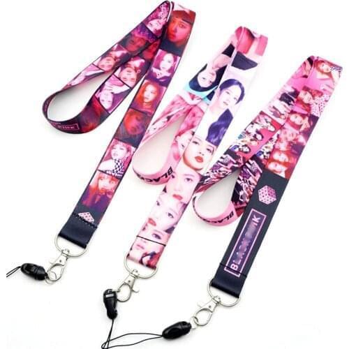 Cute Pink Girl Lanyard Neck Straps Fashion ID Badge Holder Keyring Charms Mobile Phone Cosplay Keychain Gifts