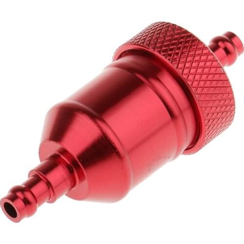 Motorcycle Pit Dirt Bike ATV Quad Inline Fuel Gas Filter 1/4" 6mm Red